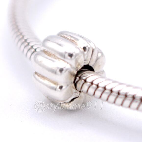 Authentic PANDORA  Ribbed Abstract Clip Charm - 790163 - Picture 1 of 13